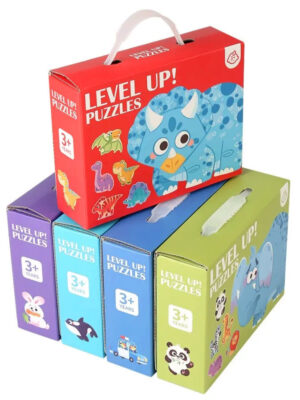 Large wooden six-in-one puzzle toy