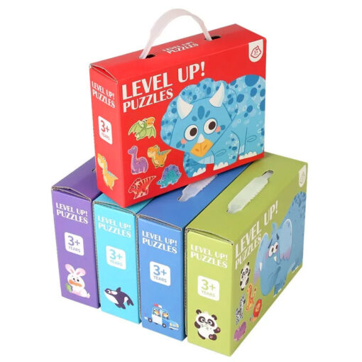 Large wooden six-in-one puzzle toy